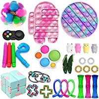 ZhaZhaMeng 30pc Tik Tok Fidget Juguetes Paquete sensoriales Fidget juguetes para empujar Bubble Pop estrés juguete…